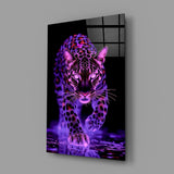 Neon Leopard Glass Wall Art
