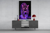 Neon Leopard Glass Wall Art