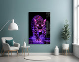 Neon Leopard Glass Wall Art