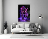 Neon Leopard Glass Wall Art