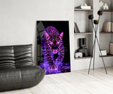 Neon Leopard Glass Wall Art