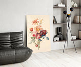Elegant Floral Bouquet Glass Wall Art