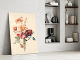 Elegant Floral Bouquet Glass Wall Art