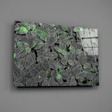 Luminous Leaf Veins Glass Wall Art