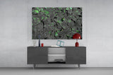 Luminous Leaf Veins Glass Wall Art