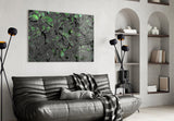 Luminous Leaf Veins Glass Wall Art
