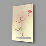 Rainy Day Dancer Glass Wall Art
