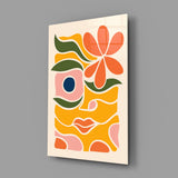 Abstract Floral Glass Wall Art