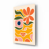 Abstract Floral Glass Wall Art
