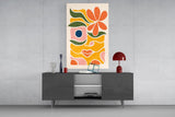 Abstract Floral Glass Wall Art