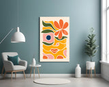 Abstract Floral Glass Wall Art
