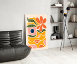 Abstract Floral Glass Wall Art