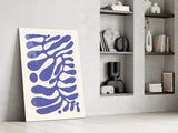 Elegant Navy Blue Abstract Swirls Glass Wall Art