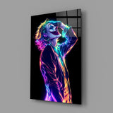 Neon Joker Glass Wall Art