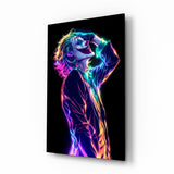Neon Joker Glass Wall Art