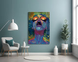 Psychedelic Goggles Glass Wall Art