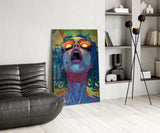 Psychedelic Goggles Glass Wall Art