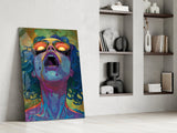 Psychedelic Goggles Glass Wall Art