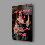 Fragile Bomb Glass Wall Art