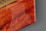 Cassette Head in Red Field Glass Wall Art
