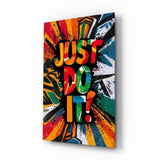 Vibrant 'Make It Happen' Motivational Tableau en verre - 72x46 cm