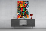 Vibrant 'Just Do It' Motivational Glass Wall Art