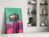 TV Head in Nature Glass Wall Art