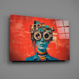 Cyberpunk Headphones Glass Wall Art