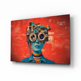 Cyberpunk Headphones Glass Wall Art