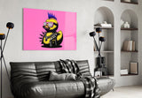 Punk Duck Pop Glass Wall Art