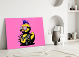 Punk Duck Pop Glass Wall Art