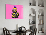Punk Duck Pop Glass Wall Art
