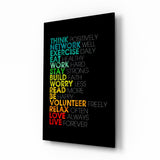 Quadro in vetro Life Code Tipografia - 72x46 cm