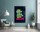 Vibrant Happiness Stack Glass Wall Art