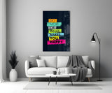 Vibrant Happiness Stack Glass Wall Art