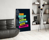 Vibrant Happiness Stack Glass Wall Art