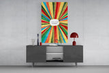 Radiant Positive Energy Burst Glass Wall Art