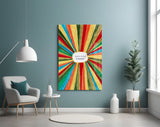 Radiant Positive Energy Burst Glass Wall Art
