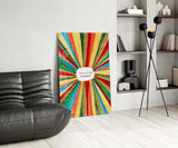 Radiant Positive Energy Burst Glass Wall Art