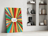 Radiant Positive Energy Burst Glass Wall Art