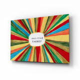 Radiant Positive Energy Burst Glass Wall Art