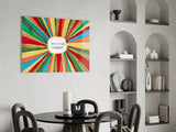 Radiant Positive Energy Burst Glass Wall Art