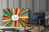 Radiant Positive Energy Burst Glass Wall Art