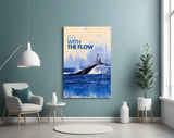 Whale Tail Flow Glass Wall Art