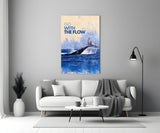 Whale Tail Flow Glass Wall Art
