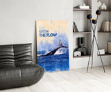 Whale Tail Flow Glass Wall Art
