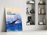Whale Tail Flow Glass Wall Art