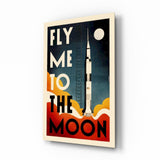 Moon Landing Glass Wall Art - 72x46 cm