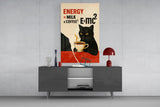 Coffee Cat Energy Glass Wall Art