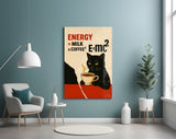 Coffee Cat Energy Glass Wall Art
